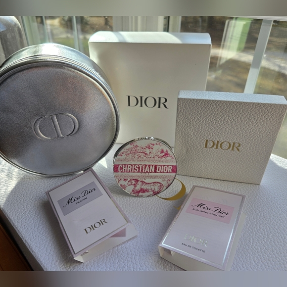 Dior Accessories - ‼️SOLD‼️Dior Beauty 4-Piece Bundle: Makeup Pouch, Mirror and Miss Dior Samples